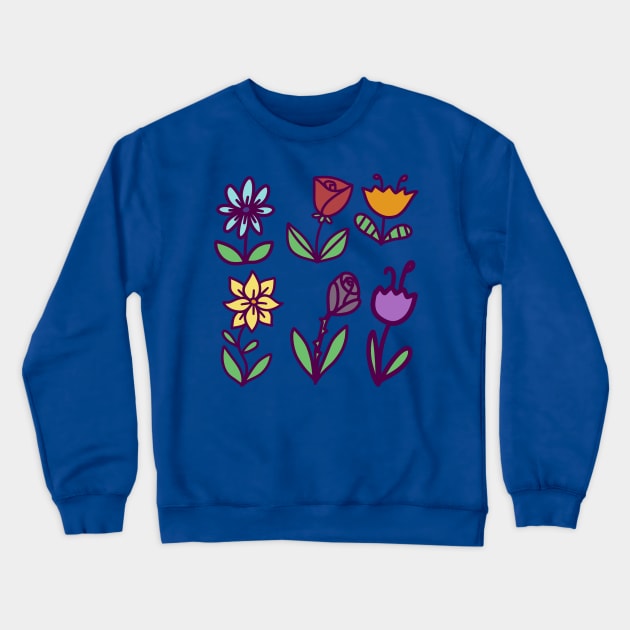 Colorful Flowers Crewneck Sweatshirt by saradaboru